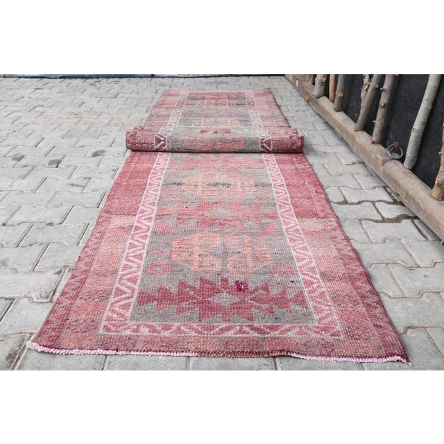 1960s 1960's Vintage Turkish Hand-Knotted Hallway Runner-3' X 11'6" For Sale - Image 5 of 11