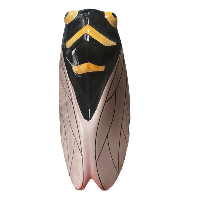 French Majolica Cicada Wall Pocket, 1950 For Sale - Image 10 of 10