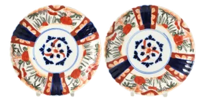 Japanese Imari Porcelain Plates, 1890s, Set of 2