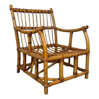 Vintage Bamboo Armchair, 1970s For Sale