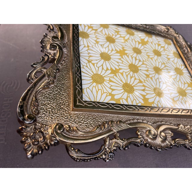 Metal Antique Early 20th-Century Ornate Cast Metal Rococo Revival Picture Frame, Circa 1920s–1940s For Sale - Image 7 of 11