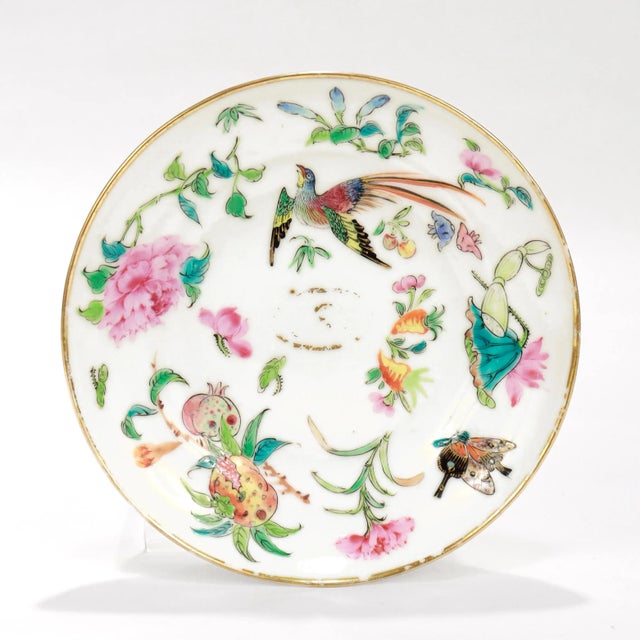 Set of 6 Antique Chinese Export Porcelain Famille Rose Plates For Sale - Image 11 of 16