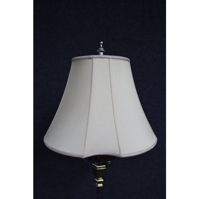 Late 20th Century Directoire Style Stainless & Brass Floor Lamp For Sale In Philadelphia - Image 6 of 16