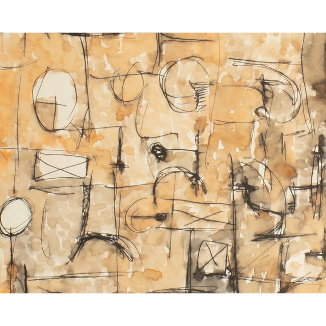 1961 Abstract Watercolor Painting by Harry Hilson For Sale In Indianapolis - Image 6 of 7