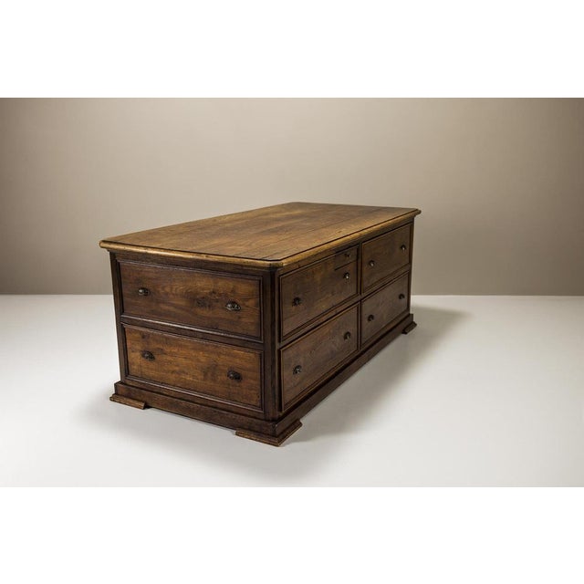 Large Art Deco Warehouse Counter in Oak, 1930s For Sale - Image 5 of 14