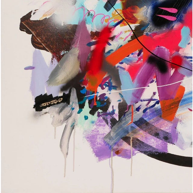 2022 "Untitled (After Art Blakey)" Colorful Abstract Mixed Media Painting by David Hardaker For Sale In Houston - Image 6 of 11