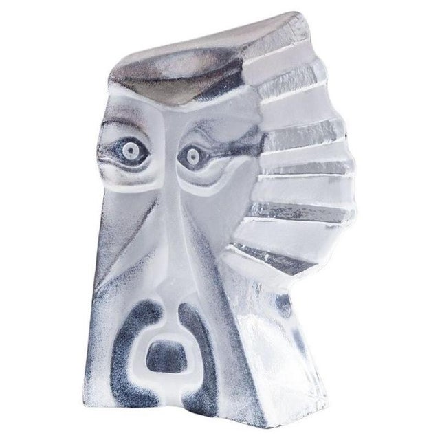 1980s The Masqot Shama Series Sculpture in Crystal by Mats Jonasson for Målerås, Sweden, 1980s For Sale - Image 5 of 5
