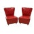 Set of Vintage Club Chairs in Red Synthetic Leather For Sale