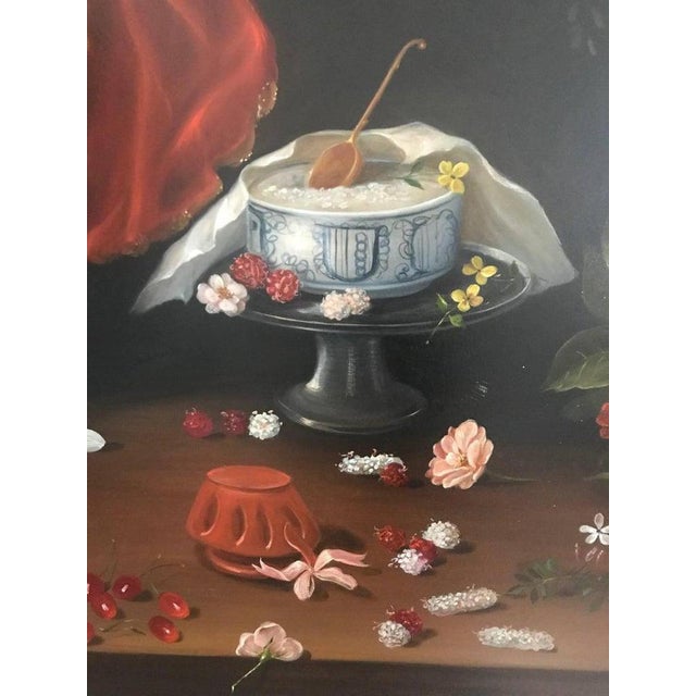 20th Century Still Life of Fruit, Flowers and Pottery For Sale - Image 6 of 8