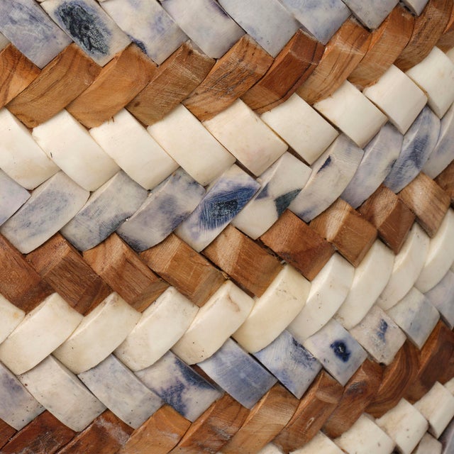 Jamie Young Jamie Young Interwoven Wood & Buffalo Bone Side Table For Sale - Image 4 of 5