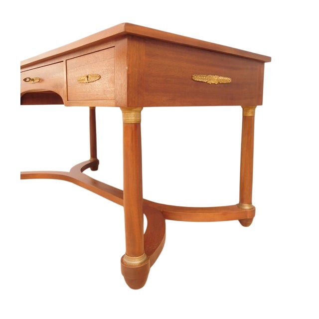 Traditional Vintage Empire-Style Center Desk with Bronzes, 1950s For Sale - Image 3 of 7