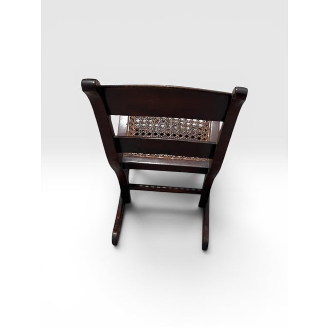 Wood Antique Child’s Cane Seating Rocking Chair, Circa 1900 For Sale - Image 7 of 11