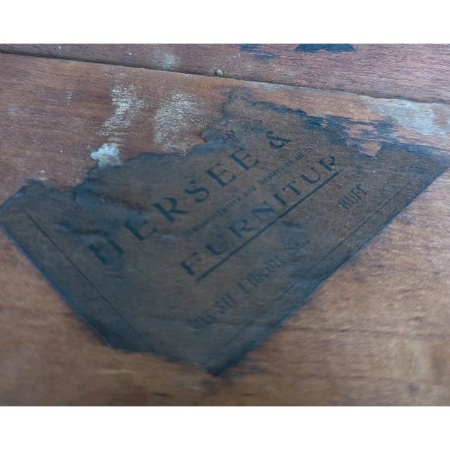 Antique Empire Sewing Work Table by Hersee Furniture Flame Mahogany Drop Leaf For Sale - Image 13 of 13