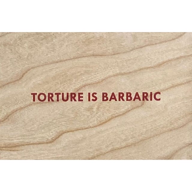 Jenny Holzer, Truisms 'Torture is Barbaric', 1977-1979 Mixed media on wood Unframed 10.2 x 15.2 cm (4 x 6 in) Framed 22 x...
