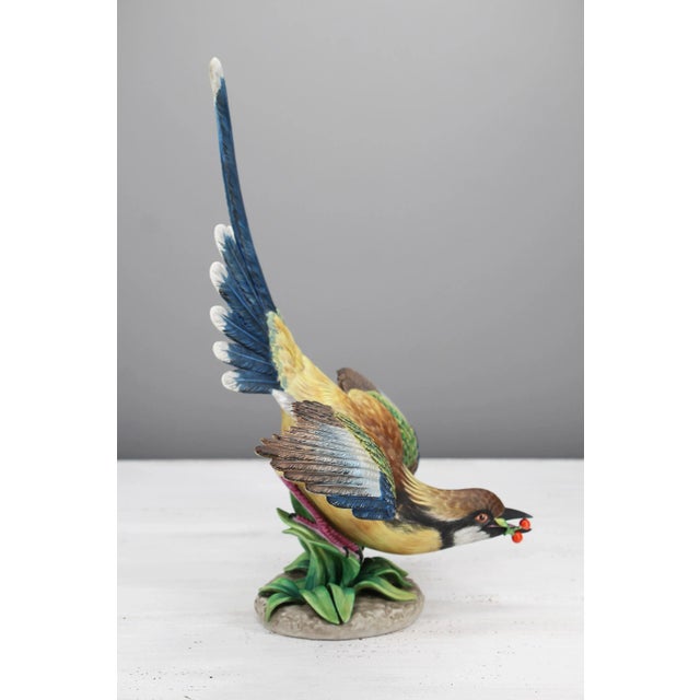 Rustic European Stunning Life-Size Blue Bird Porcelain Sculpture, 1970s, Vista Alegre, Portuguese For Sale - Image 3 of 13