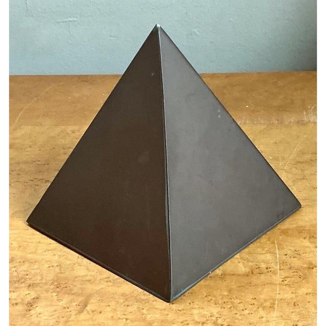 Vintage Sarreid Patinated Metal Pyramid Sculpture For Sale - Image 10 of 12
