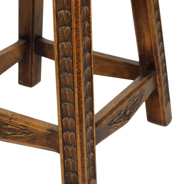 Vintage Wood Stool, 1950s For Sale - Image 12 of 16