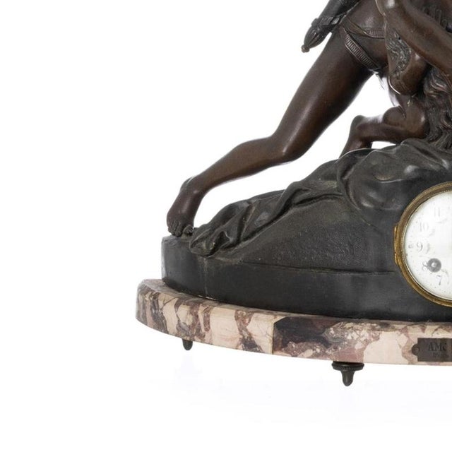 Amour et Psyche Table Clock, 19th Century For Sale - Image 3 of 6
