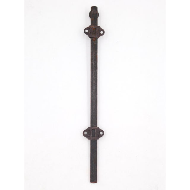 Mid 20th Century Vintage 9.5 In. Japanned Steel Surface Door Bolt For Sale - Image 5 of 7
