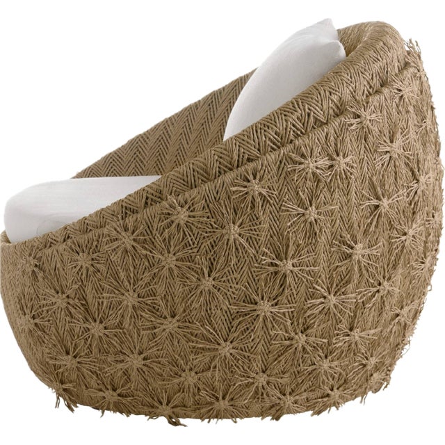 Set of Arteriors Home Florian Outdoor Swivel Lounge Chairs Retail $5200 Ea For Sale - Image 10 of 16