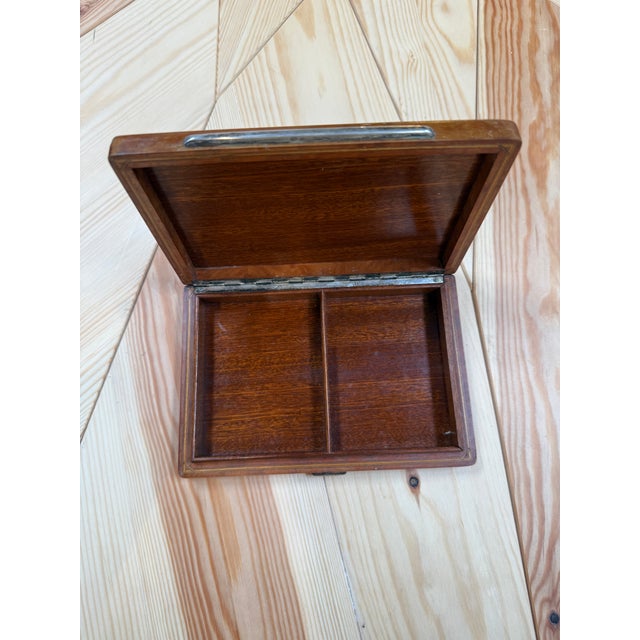 Brown Vintage Italian Burl Wood and Chrome Decorative Box For Sale - Image 8 of 8