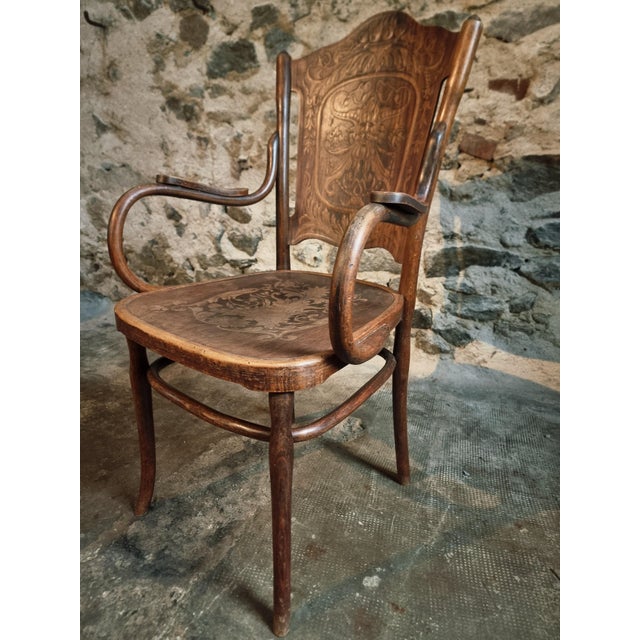Antique Bentwood Armchair by Jacob & Josef Kohn, Vienna, Austria, 1900s For Sale - Image 6 of 15