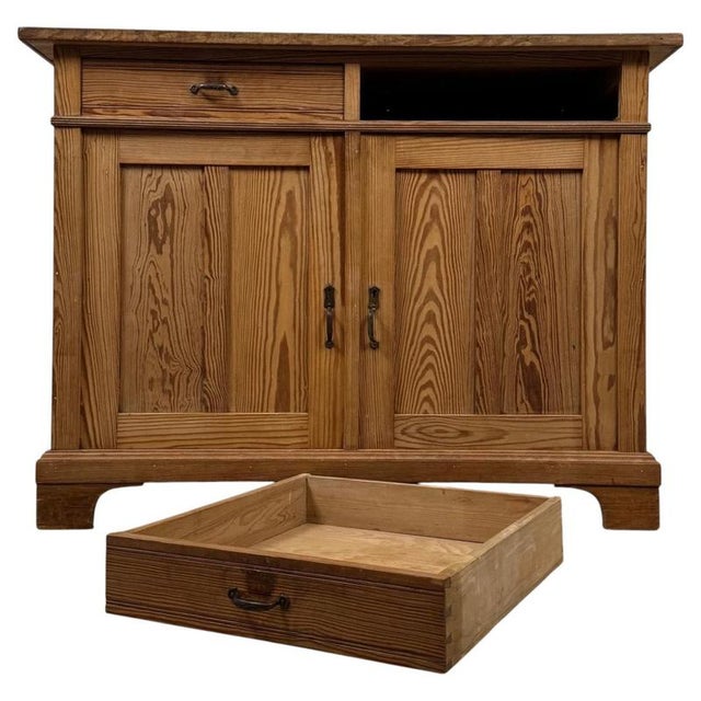 Antique Edwardian Pitch Pine Cupboard, 1910 For Sale - Image 3 of 13