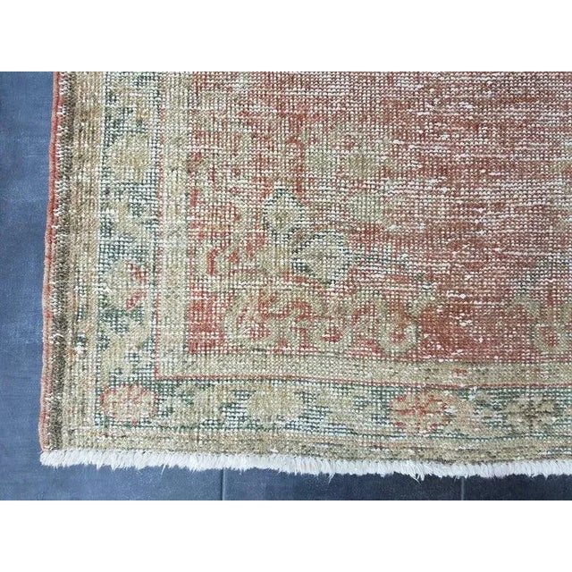 Textile Vintage Turkish Oushak Rug-3’6’x7’1" For Sale - Image 7 of 11