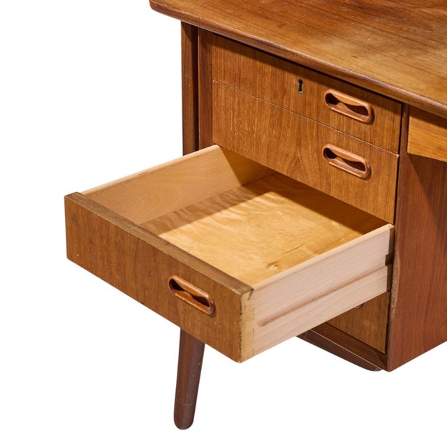 Wood Svend Madsen Mid Century Danish Teak Curved Desk For Sale - Image 7 of 10