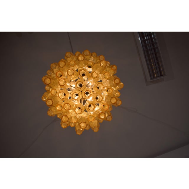 Amber Polyhedron Chandelier from Venini, 1960 For Sale - Image 6 of 9