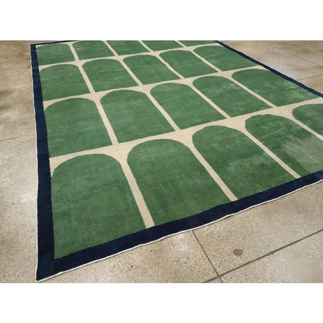 Mid 20th Century Galerie Shabab Collection Mid-20th Century Turkish Art Deco Style Room Size Rug For Sale - Image 5 of 7
