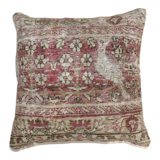 Early 20th Century Persian Worn Pictorial Rug Pillow For Sale