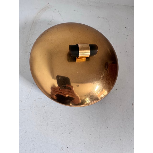 Dark Green 1940s Mid Century Modern Retro Starburst Green and Brass Divided Candy Dish For Sale - Image 8 of 12