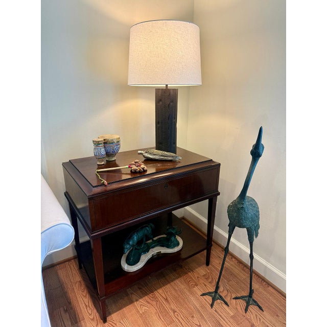 Metal Midcentury Bronze Crane Sculpture #1 For Sale - Image 7 of 8
