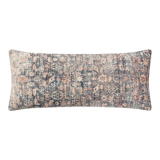 Amber Lewis x Loloi Montara Denim / Natural 13" x 35" Cover with Down Pillow For Sale