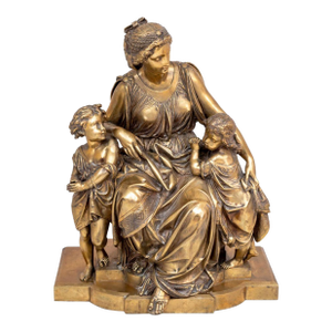 Auguste Carrier Figural Group Gilt Bronze