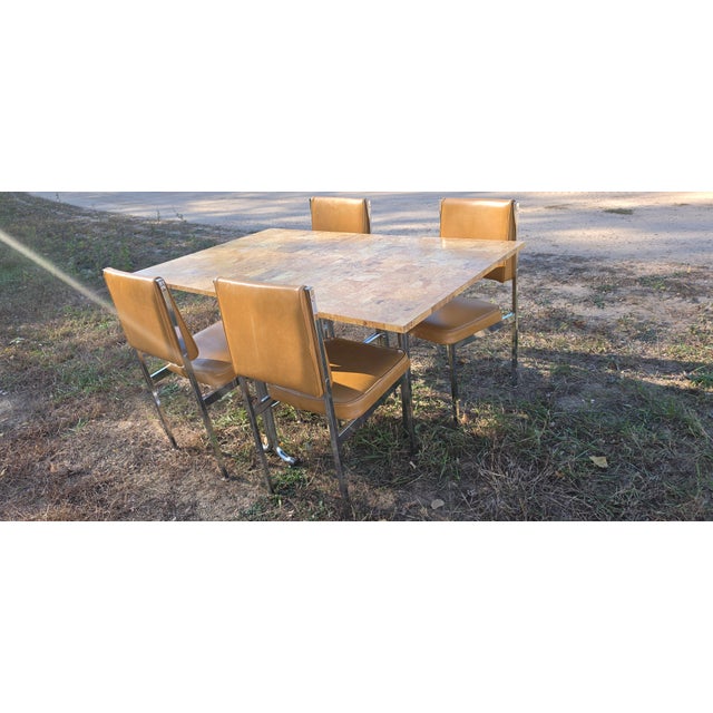 Bring authentic vintage flair and ultimate functional design to your space with this rare 1970s Mid-Century Modern 5-piece...