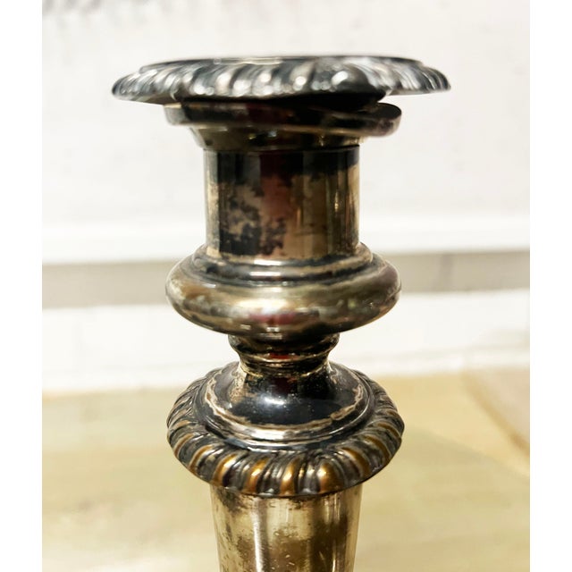 Neoclassical Pair Matthew Boulton Silver Plated Candle Holders, 19th Century For Sale - Image 3 of 10