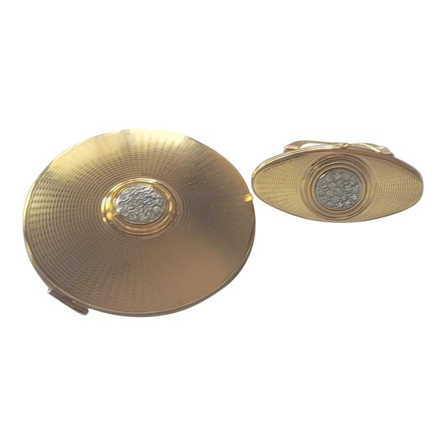 Stratton of London - Antique Enamel Convertible Compact (pat.764125) For Sale