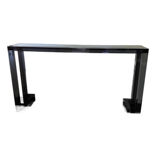 Interlude Home Ava Sofa Table Console in Smoke Color For Sale