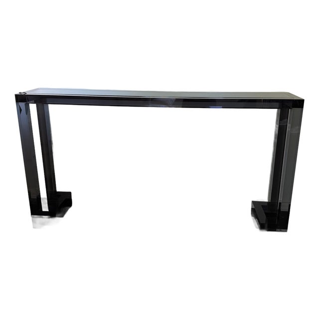 Interlude Home Ava Sofa Table Console in Smoke Color For Sale