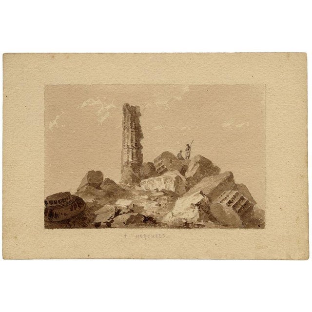 William Page, Temple of Hercules, Sicily, Watercolour For Sale - Image 6 of 9