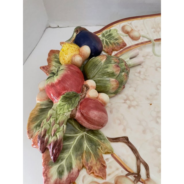 Vintage Fitz & Floyd " Venetian Romance" majolica hand painted ceramic large serving platter. This platter is stunning ,...