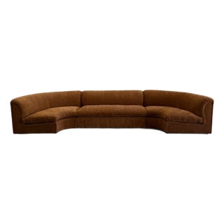 Abruzzo Sectional in Brown Chenille For Sale