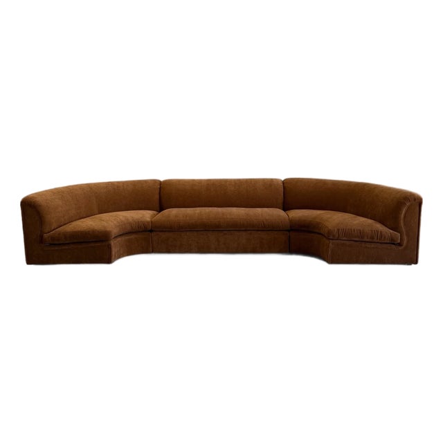 Abruzzo Sectional in Brown Chenille For Sale