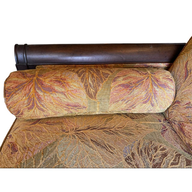 Burnt Orange 1920s A Neoclassical Settee in Botanical Tapestry Textile For Sale - Image 8 of 13