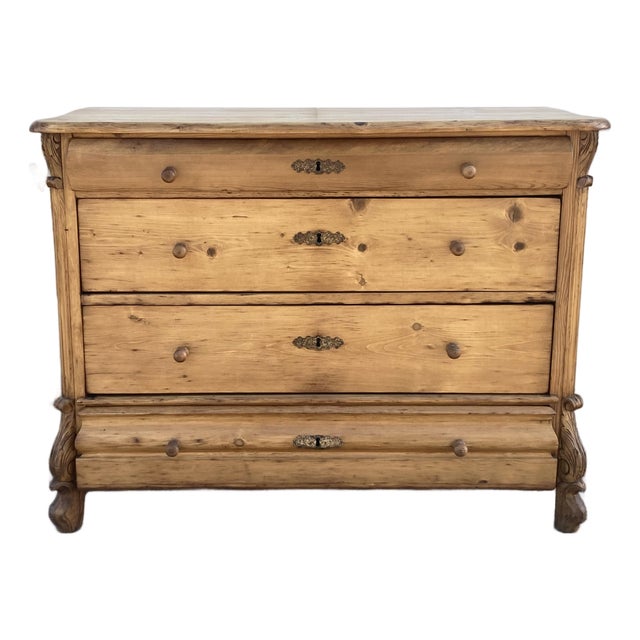 Pine Louis-Philippe Style Chest of Four Drawers For Sale