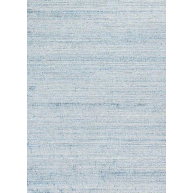 Minimalist Modern Tibetan Rug in Viscose – Blue & Lavender Gradient Design by Doris Leslie Blau Size: 14.5" × 17.6" (439 ×...