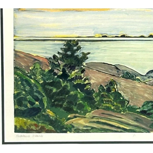 Vintage Ann Hogle Original Watercolor Landscape “Falkland Island” For Sale - Image 4 of 8