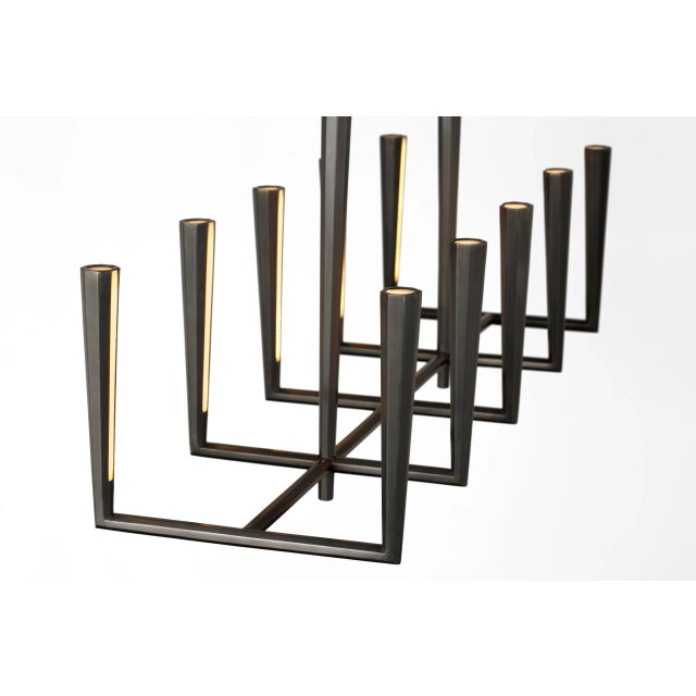 Thomas O'Brien for Visual Comfort Signature Galahad Large Linear Chandelier in Bronze For Sale In Houston - Image 6 of 12